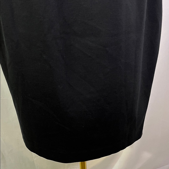 NWT Lane Bryant Black & Metallic Gold Jacquard Floral Ponte Knit Faux Wrap Skirt - Picture 13 of 14